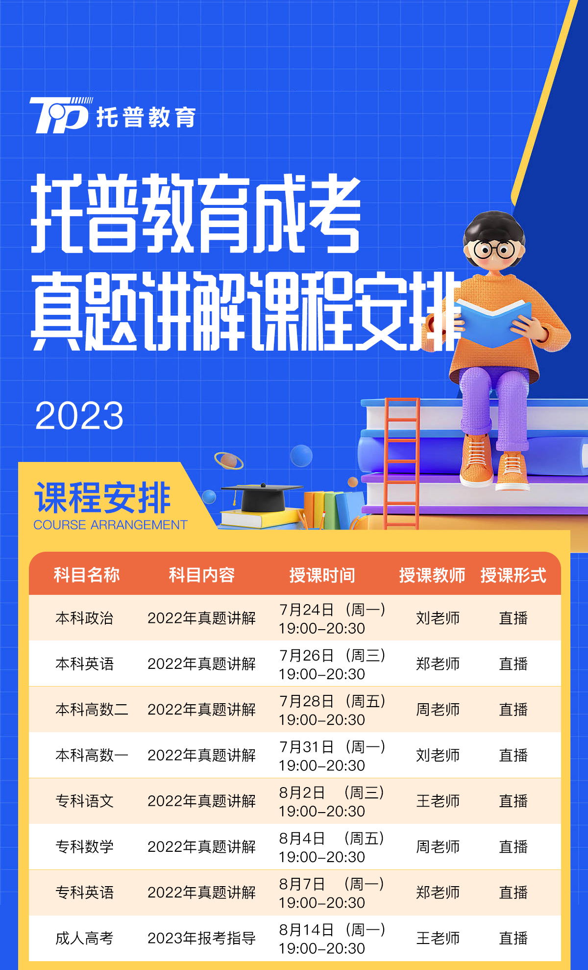 今日开课！2023年成人高考备考直播课程已上线！(图3)